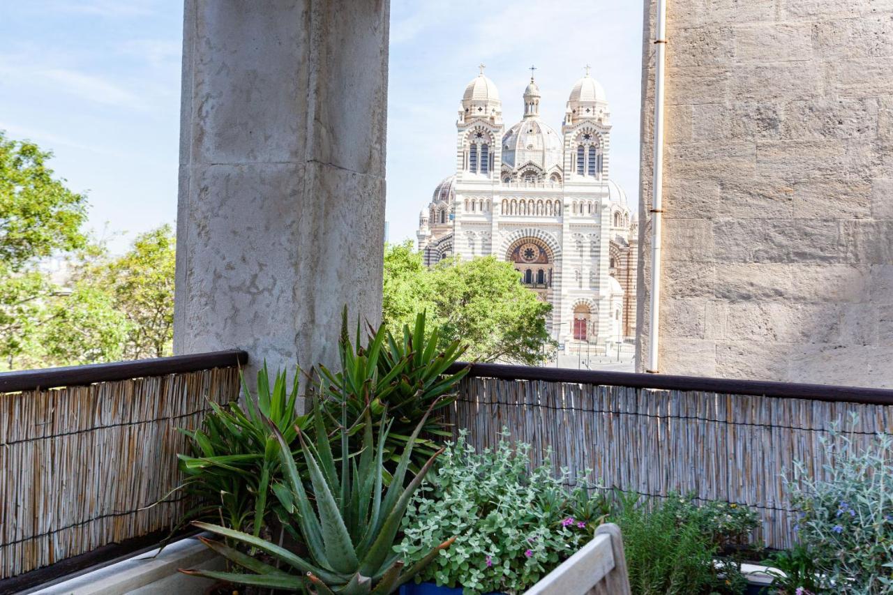 Terrasse Fadoli - Grande Terrasse Avec Vue Mer Et Cathedrale 마르세유 외부 사진